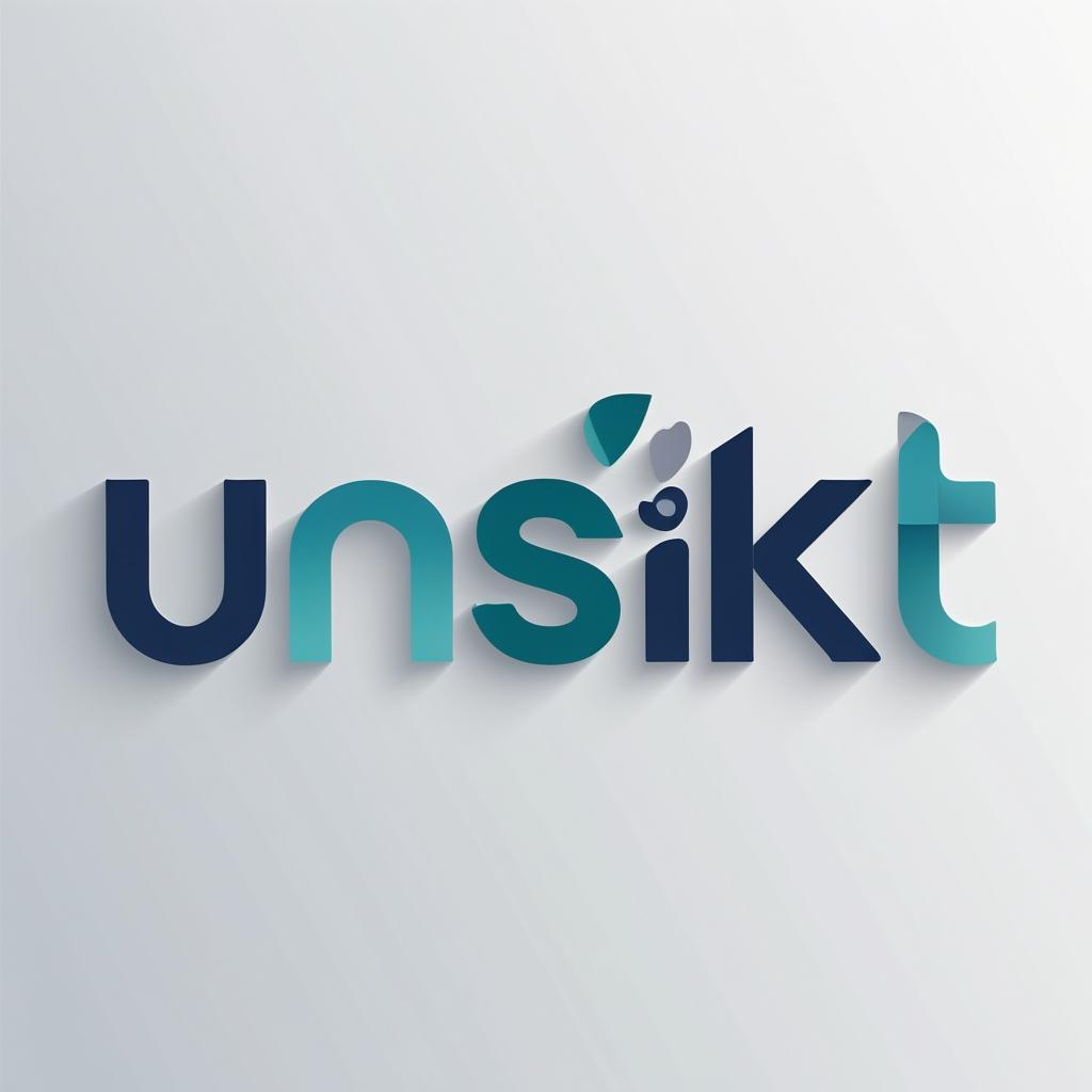 The official Unsikt logo in navy and turquoise raised lettering